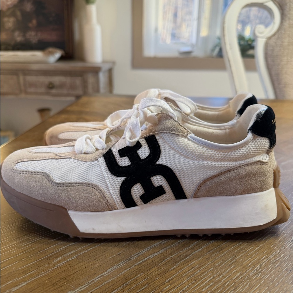 Sam Edelman Cream and Black Women's Sneakers